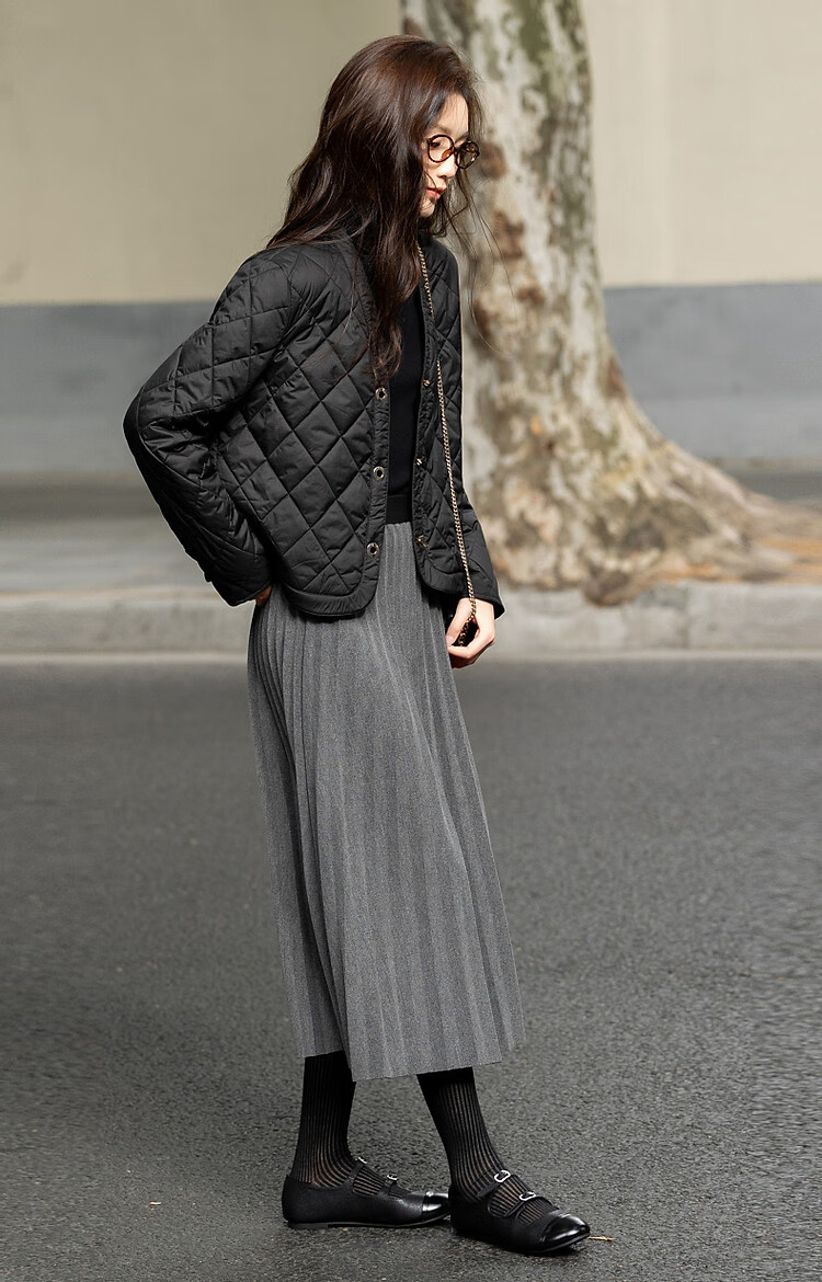 Dme [Laoqian Yinxiang] Winter Luxury Matte Light Luxury 400T Spring Yarn Diamond-Quilted Women's Cotton Jacket 10