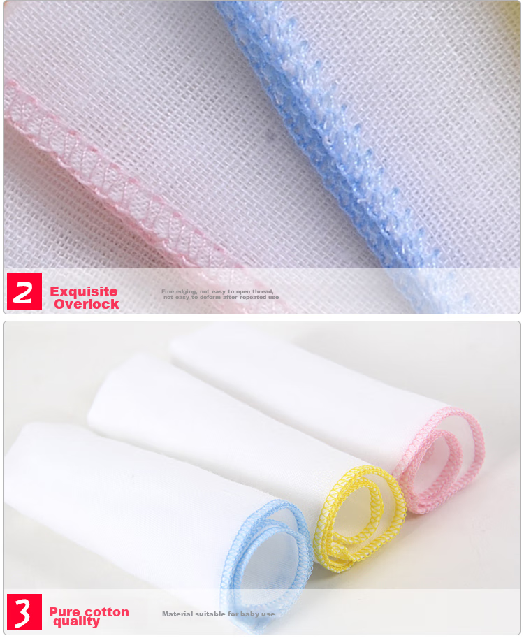 Xiqinbao Baby Gauze Drool Bib, Infant Feeding Towel, Newborn Washcloth Handkerchief, 25×25cm (Set of 6) 7