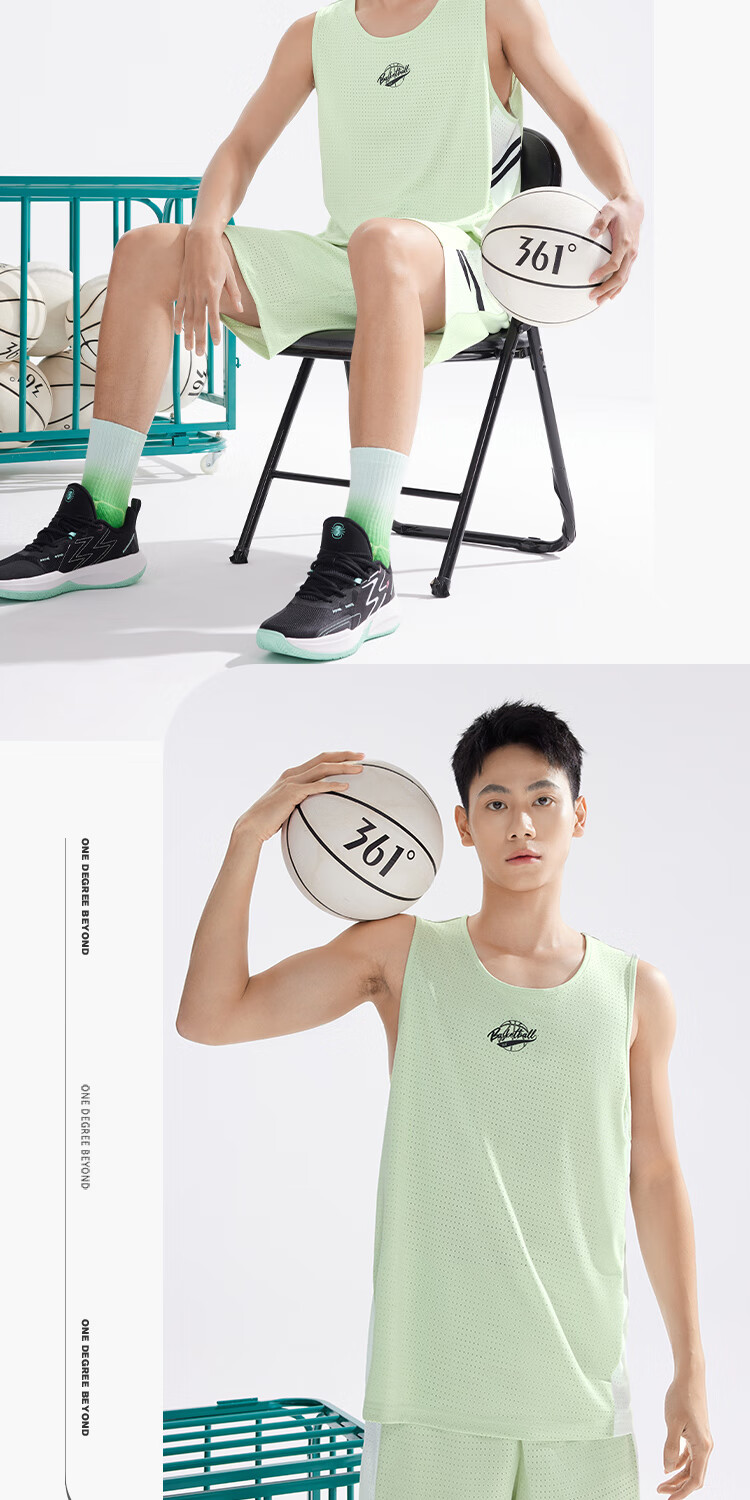 361° Men's Summer Sports Set Quick-Dry Basketball Running Fitness Jersey Vest and Shorts Two-Piece Set 652621901-2 7