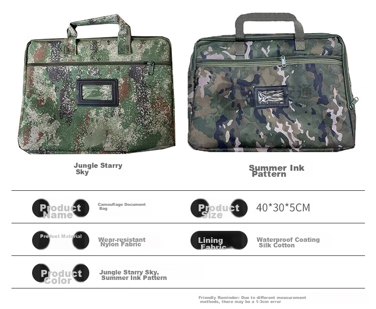 Jingantong Camouflage File Bag, Briefcase, Single Shoulder Handheld Crossbody Bag, Canvas Large Capacity Laptop Bag, Jungle Starry Sky 2
