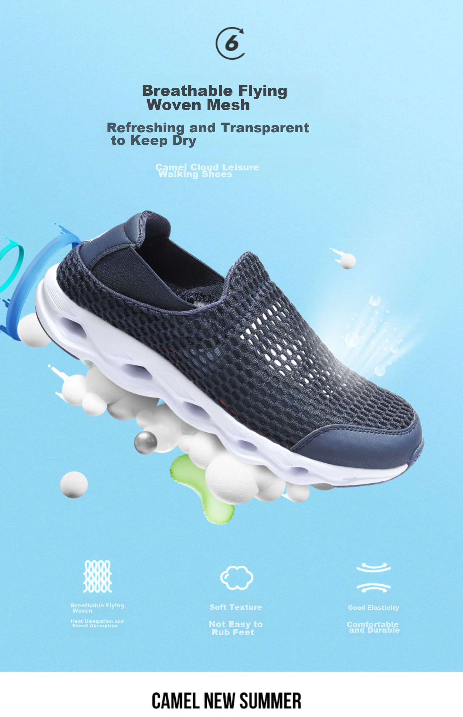CAMEL Summer Breathable Mesh Outdoor Casual Shoes for Men And Women, Non-Slip Shock-Absorbing Sports Running Shoes 12