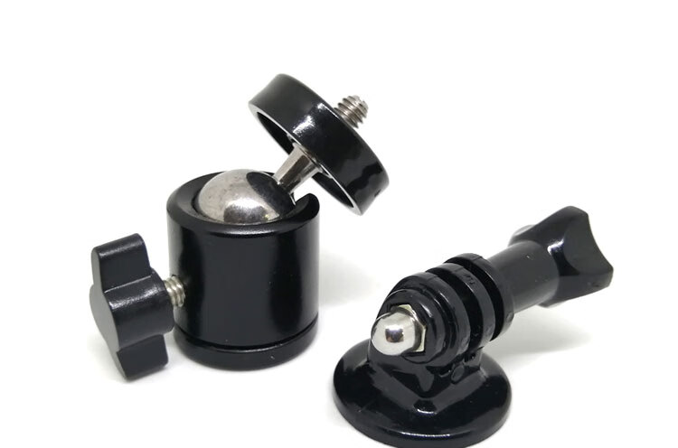 Earlymen EM-215 Mini Spherical Gimbal GoPro Adapter, Action Camera Mount Base, Portable Flash Stand Octopus Gimbal Bracket 1/4 6