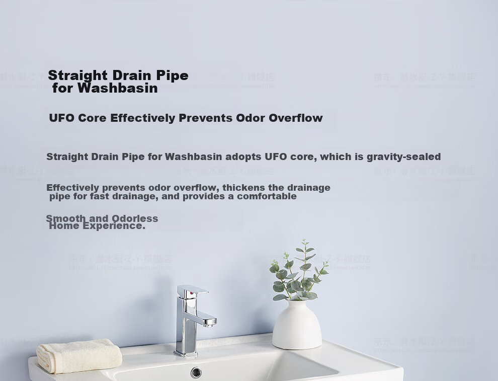 Submarine SQ-22 Sink Flap Drain, Washbasin Drain Pipe, Drainage Kit with Anti-Odor Plug, Odor Prevention, And Overflow Hole 8