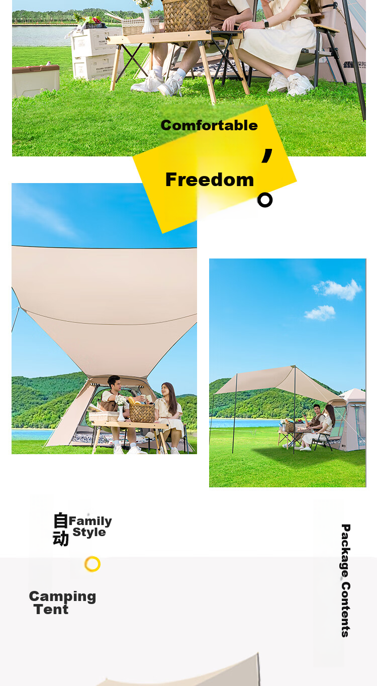 TAN XIAN ZHE Tent, Outdoor Camping, Park, Wilderness, Children's Family, Fully Automatic, Portable, Sun-Shading, Multi-Person Tent 17
