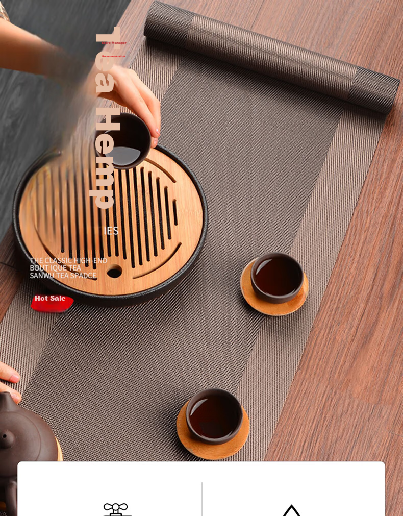 AVIVI Table Runner Tablecloth Waterproof Tea Table Cloth Tea Towel Chinese-Style Tea Table Long Table Mat Coaster 30*240 Tea Ceremony 1