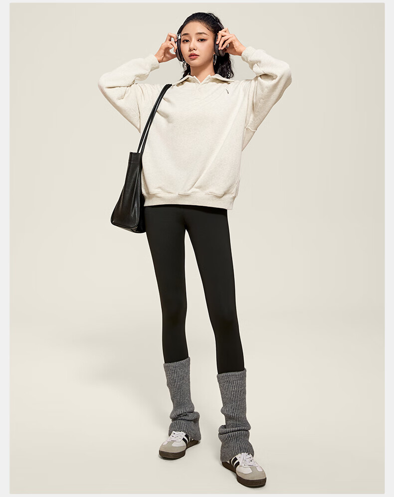VFU Fleece-Lined Yoga Pants, Winter Warm Base Layer, Thick Windproof Sports Leggings, Ebony Brown, L 24