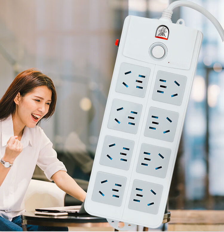 Zidantou TS-025c New National Standard 8-Outlet Full Length 2.8 Meters Master Switch Overload Protection Power Socket/power Strip/power Bar/power Strip 2