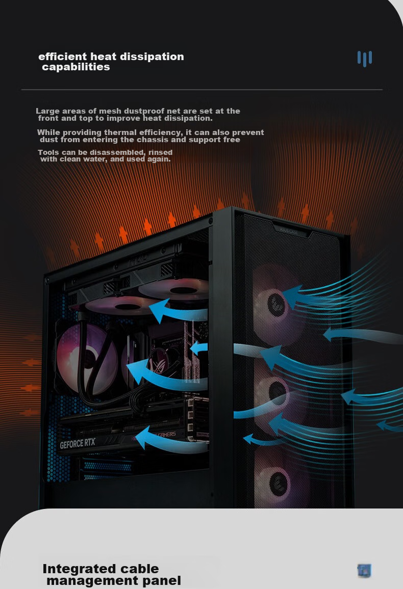 ASUS A21 Chasing Shadow Case, Light White, Pure White Custom Cables / Supports Rear-Mounted Motherboard / Tool-Free Opening / Efficient Cooling / Effective Cable Management 10