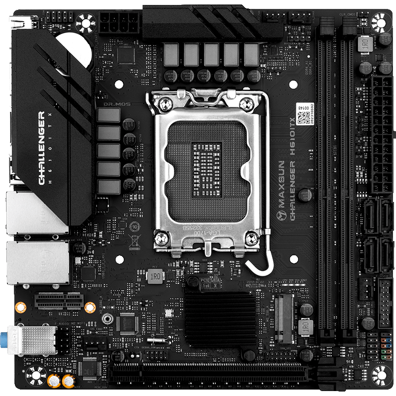 MAXSUN MS-Challenger H610 ITX 2LAN Motherboard, Supports CPU 12100/12400F/13400 (INTEL H610/LGA 1700)