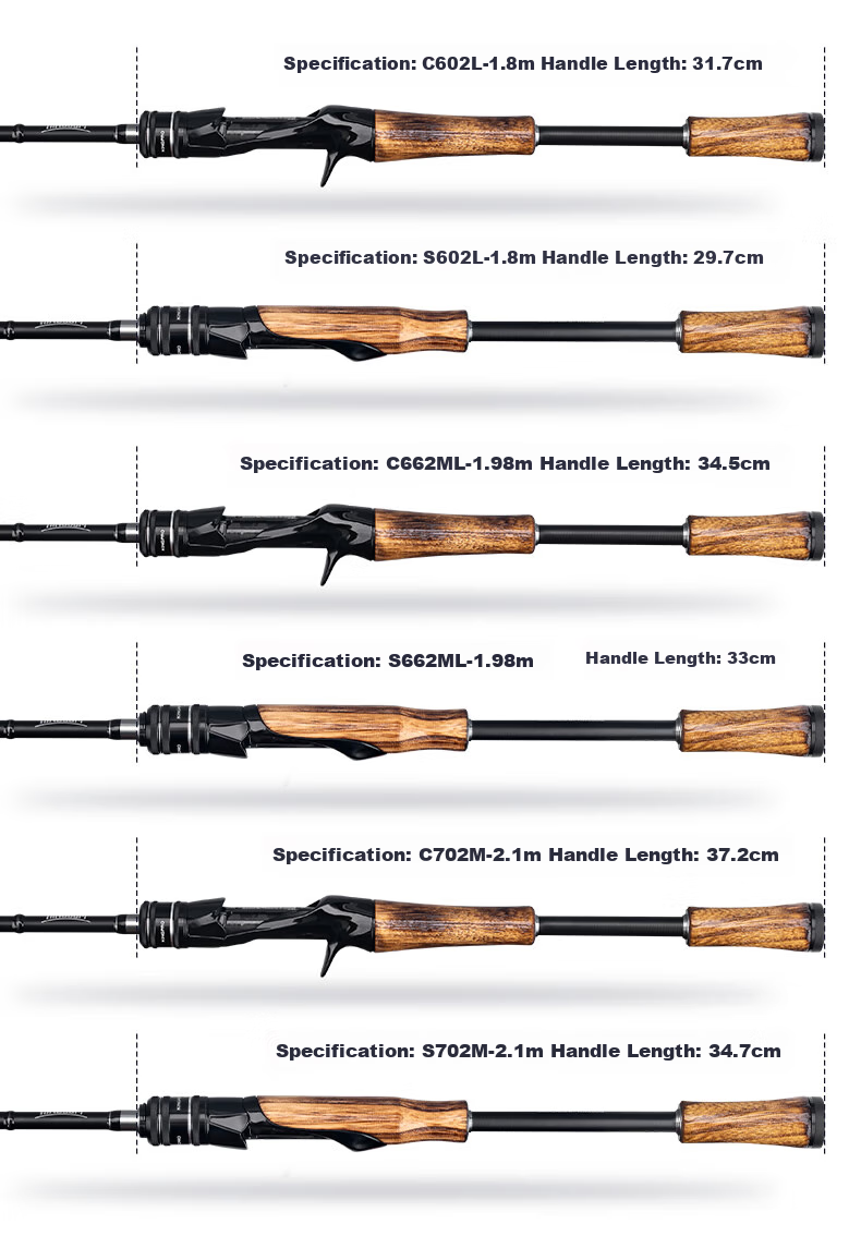 Guowangluya Lure Rod Single Pole Long-Casting Medium-Fast Action Versatile High Sensitivity Ultra-Light Bass Lure Rod Bare Rod 1.98 MLS 9