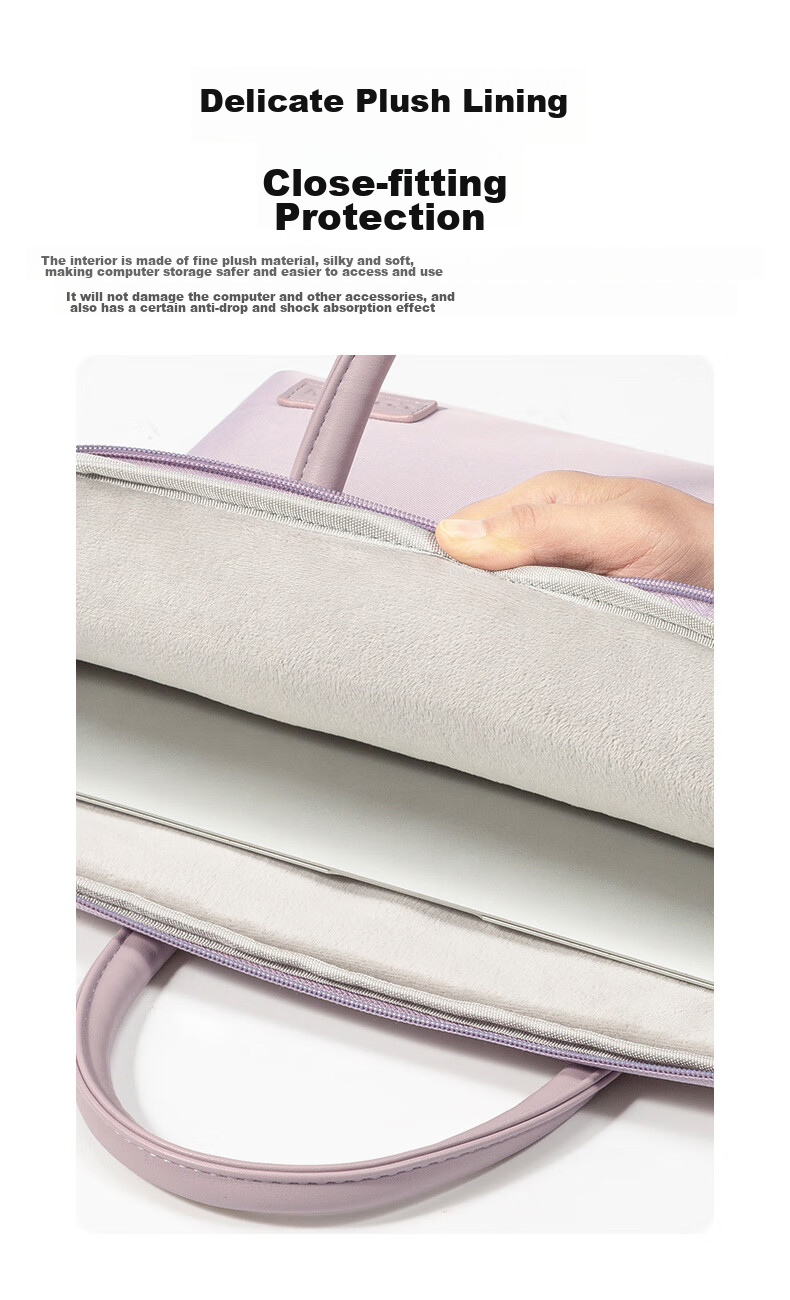 WOMT Inkless Laptop Bag for Women, Handheld, Suitable for 13.3/14 Inch Laptops, Compatible with Apple, Lenovo Xiaoxin Air, Huawei Matebook 14s, ASUS, Dell, Xiaomi, HP, Microsoft 11