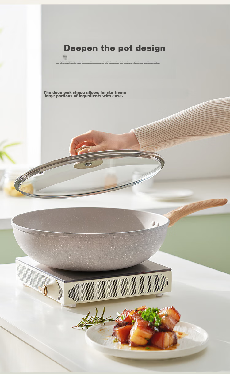 JD Original Cookware Set in Maifanshi Color: Frying Pan, Milk Pan, Wok, Compatible with Induction Cooker And Gas Stove 6