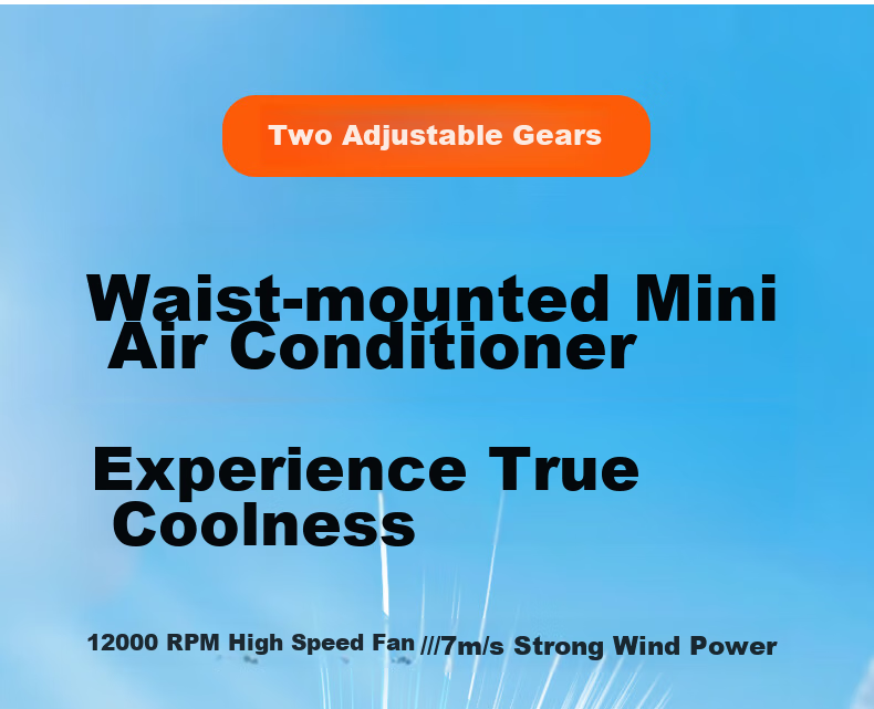 Masentek X1 Waist-Mounted Electric Fan, Portable Neck Strap Rechargeable Mini Air Conditioner, Cooling Device for Construction Sites, Outdoor Work, Welders, Long Battery Life with Strong Airflow 4