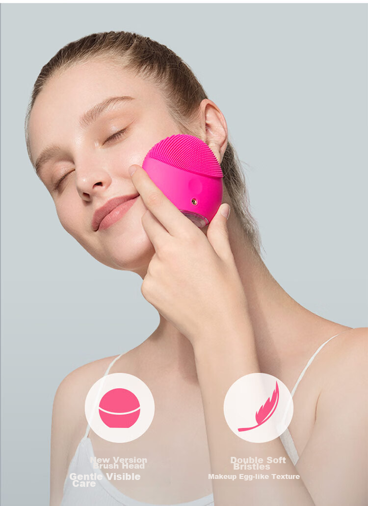 FOREO Luna Facial Cleansing Device, LUNA Mini3 Purifying Cleansing Device, Balances Oil, Face Washing Instrument, Pore Cleaner, Cherry Red Rechargeable Model 6