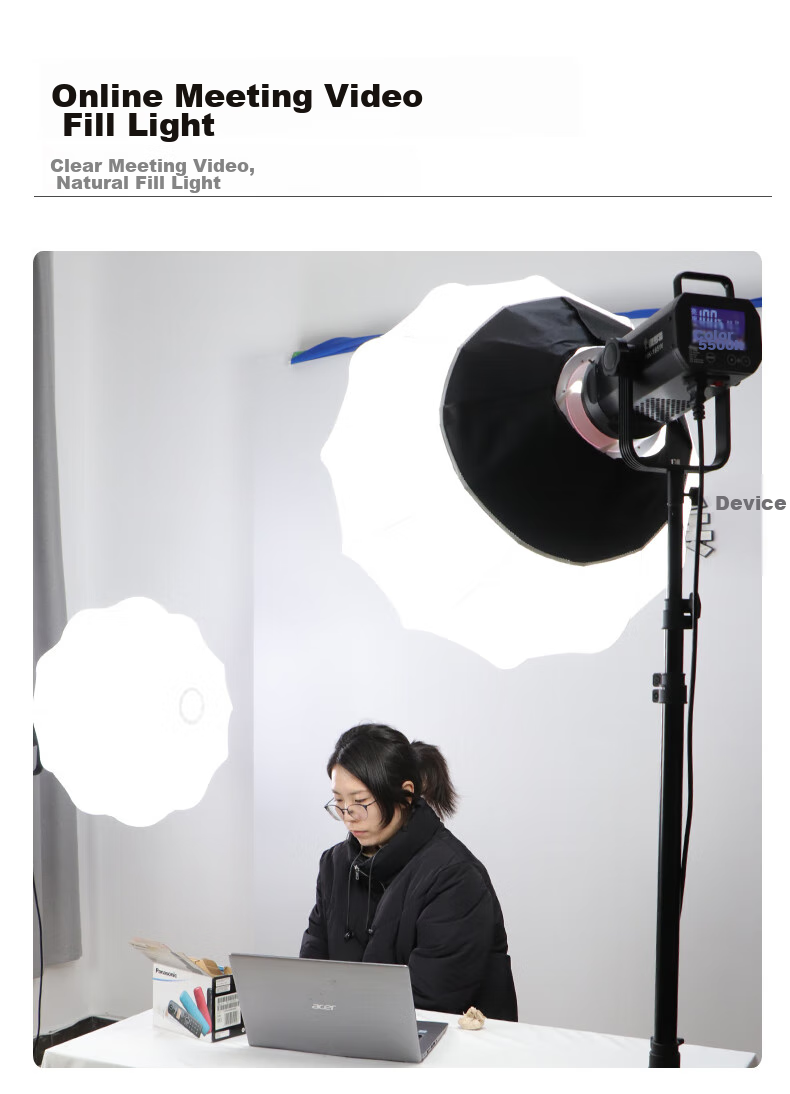 Hakutatz LG-300W Deep Softbox Kit, Live Streaming Fill Light, Professional Photography Lighting, Soft Sunlight Lamp, Continuous Light, Children's Portrait Photography, Video Portrait, Streamer Clothing Light Box Equipment 24