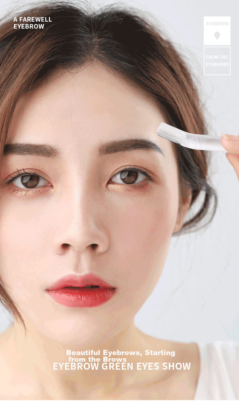 Goood Japanese Imported Safe Eyebrow Razor (Set of 3), Protective Guard Prevents Skin Injury, Beginner's Eyebrow Shaper, Eyebrow Hair Trimmer, Convenient Boxed Packaging 2