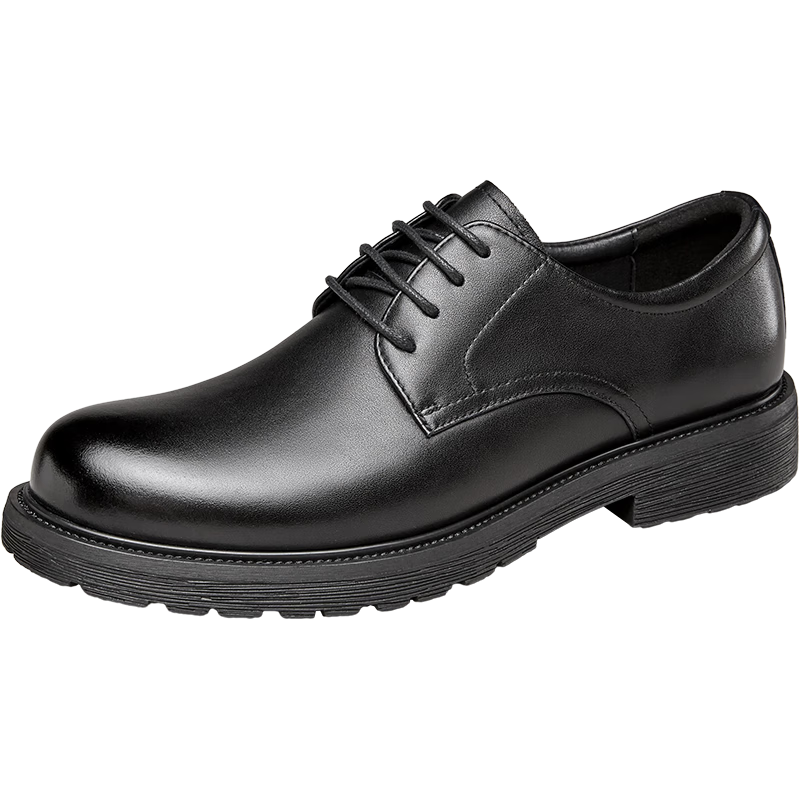 Yierkang Men's Shoes, Round Toe Lace-Up Wedding Shoes, Formal Derby Shoes, Business Leather Shoes, 97931W, Black, Size 40