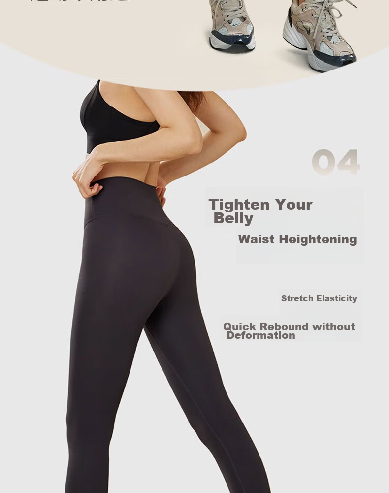 LangSha Yoga Pants, Naked-Feel Quick-Dry Elastic High-Waist Butt-Lifting Women's Sports Fitness Leggings, Tight-Fitting Slimming, Nan Shi Purple, XL 6