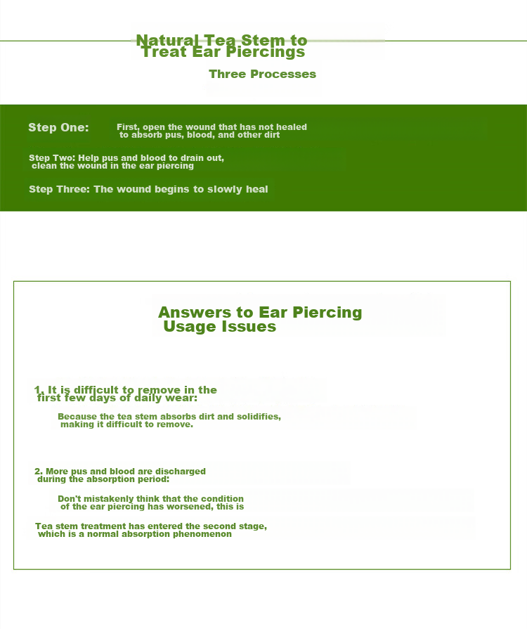 Dijing Tea Leaf Ear Sticks, Ear Piercing Ear Studs, Tea Leaf Sticks to Prevent Ear Clogging, Invisible Tea Leaf Sticks, Ear Protection to Prevent Plugging, Sleeping without Removing, for Newly Pierced Ears 12