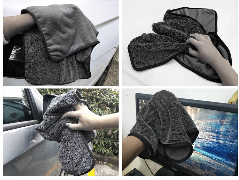 Good Weather Ultra-Fine Double-Sided Braided Car Wash Absorbent Towel, Professional Water Collection, Gray, 40*60cm - 2 Pieces for Car And Home Use 9