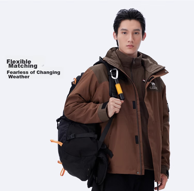 CAMEL Outdoor Hardshell Jacket AK80 Three-In Waterproof Mountaineering Coat for Men And Women, Tibet Travel Outerwear A34CATR808 11