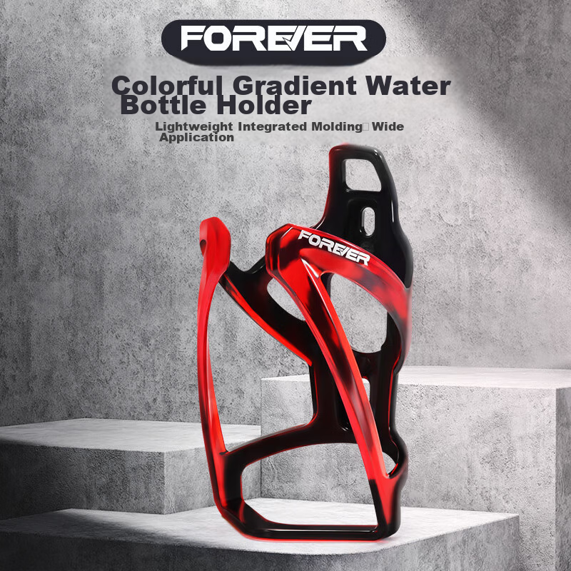 FOREVER Colorful Water Bottle Cage for Mountain Bike, Road Bike, And Folding Bike Universal Cycling Water Bottle Holder Cycling Accessory Equipment Black And Red