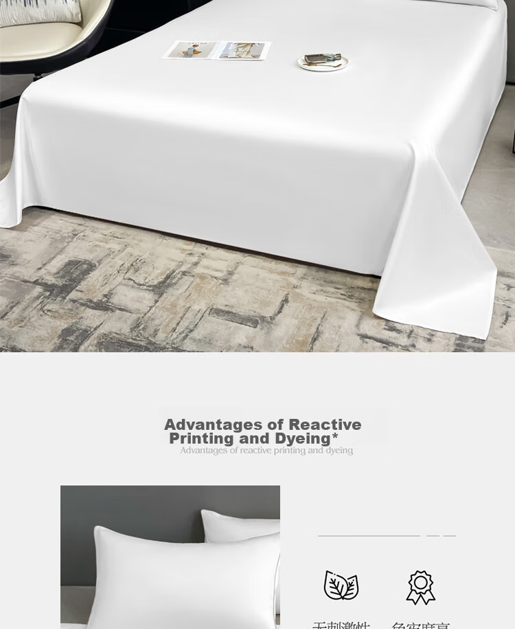 Ranpai Hotel White Pure Cotton Bed Sheet Single Piece, 60s Pure Cotton Bed Cover, for 1.8x2 Meter Bed 240x270cm 11