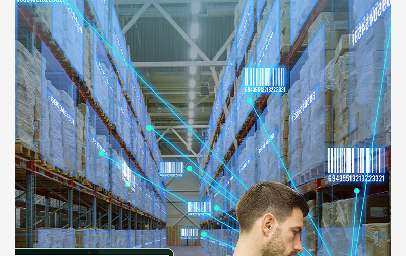 Deli Barcode Scanner, Wireless Barcode Scanning Gun, Pharmaceutical Traceability Logistics Express Delivery Medical Insurance Scanning Product Inventory Spare Parts Warehouse Barcode Scanning QR Code 14881S Black 8