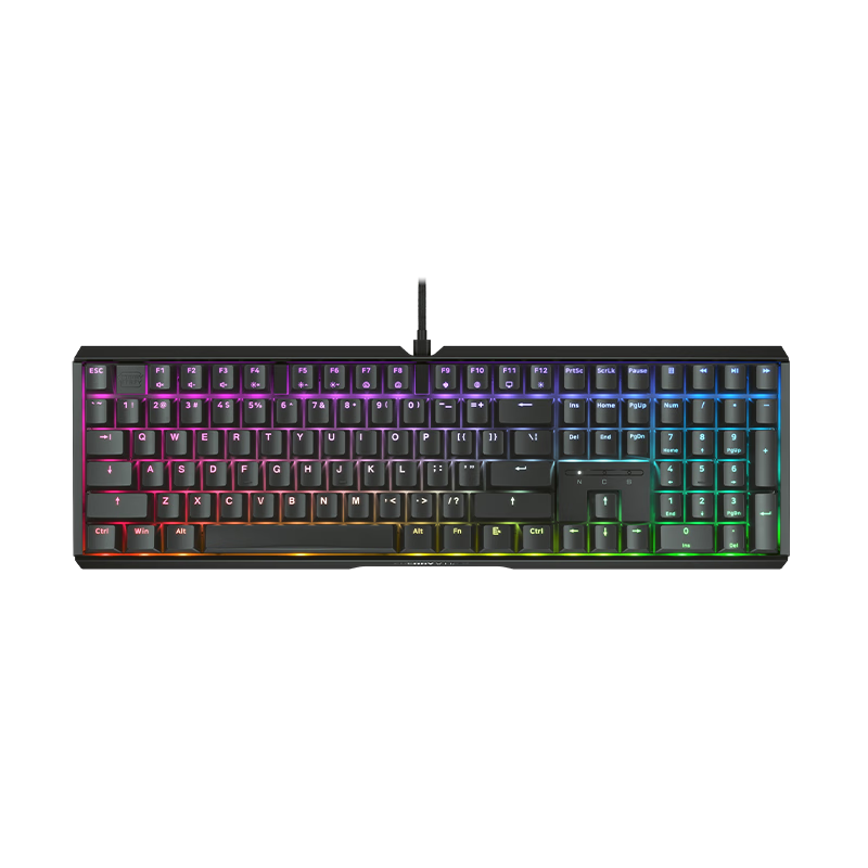 CHERRY MX3.1 Wired Mechanical Keyboard, Gaming Keyboard, 108 Keys, RGB Mixed Light Keyboard, Alloy Shell, Backlit, Compatible with WIN/MAC, Black, Brown Switches