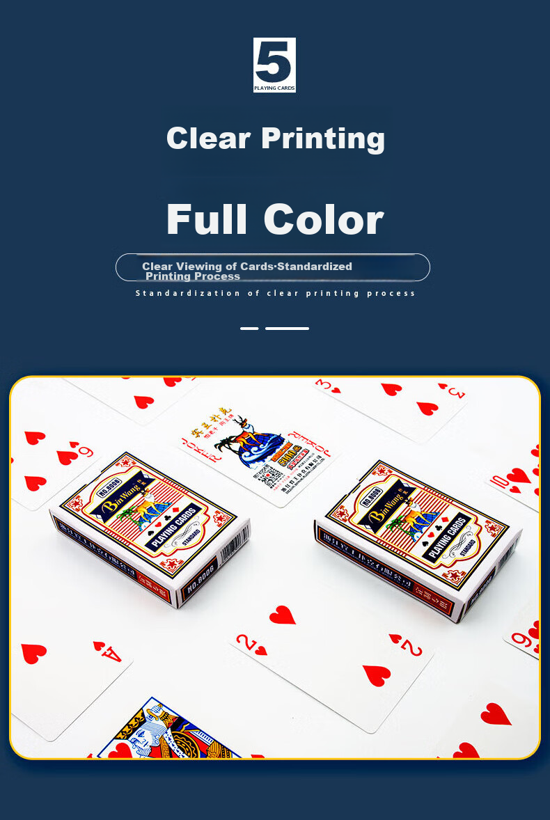 Binwang Poker Cards Premium Series, High-Quality Durable Playing Cards for Gatherings And Entertainment, Suitable for Table Games, 100 Decks, 8006 6