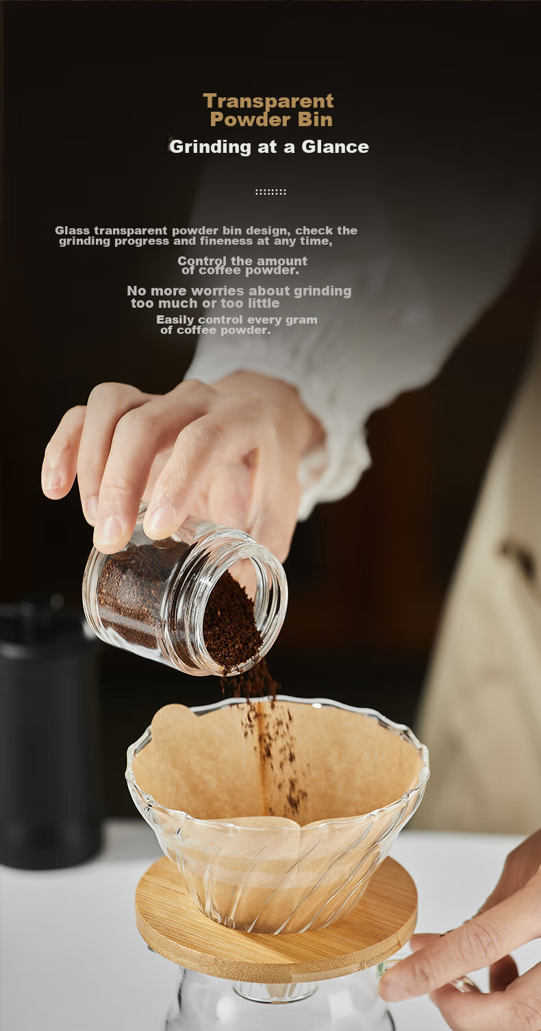 Circle Joy Pour Over Coffee Pot Gift Set Manual Coffee Grinder Hand Crank Coffee Bean Grinder Brewing Kit 8