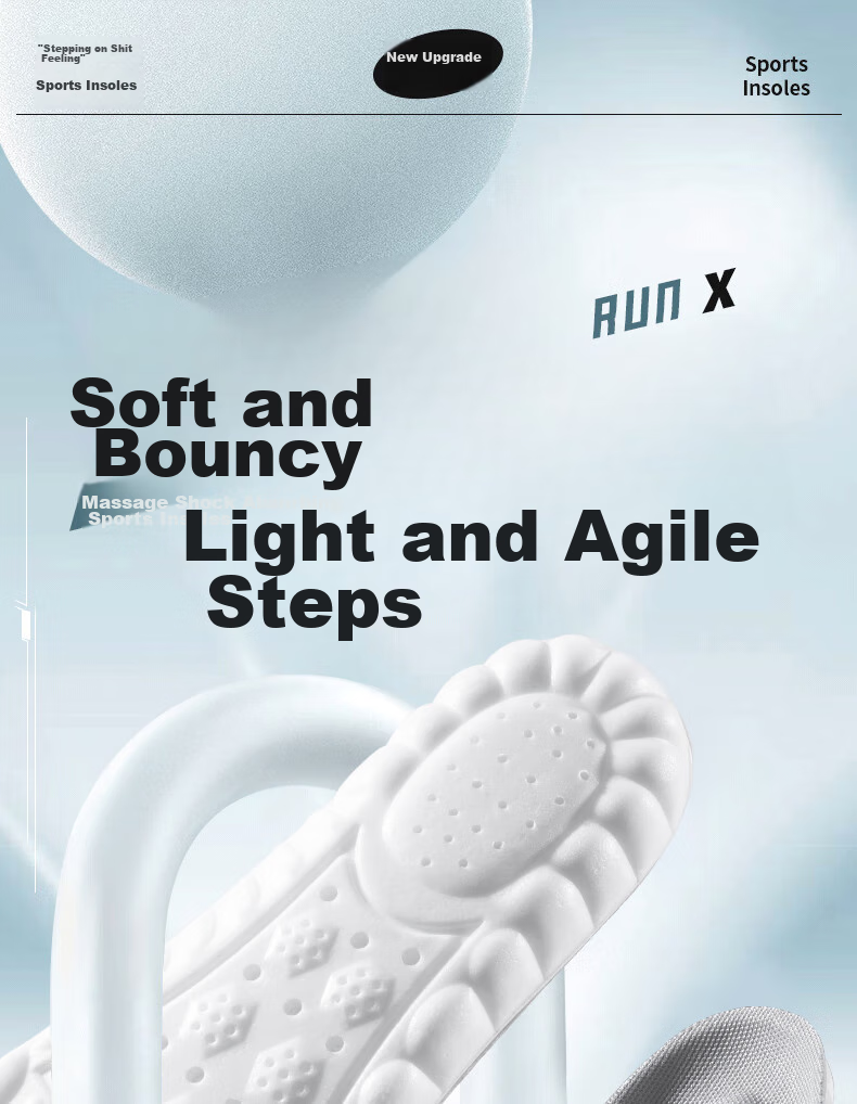 IQGD 2 Pairs of Insoles for Men, Sports Shock-Absorbing Soft Cushioning, Long-Standing Odor-Resistant Breathable Military Training 6039, 2 Pairs Gray, Size 37-38 1