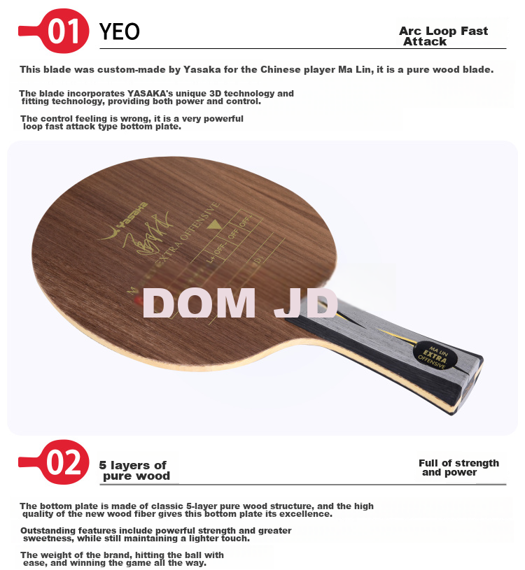 YASAKA YEO Professional Table Tennis Blade, Table Tennis Racket, Penhold Grip 8