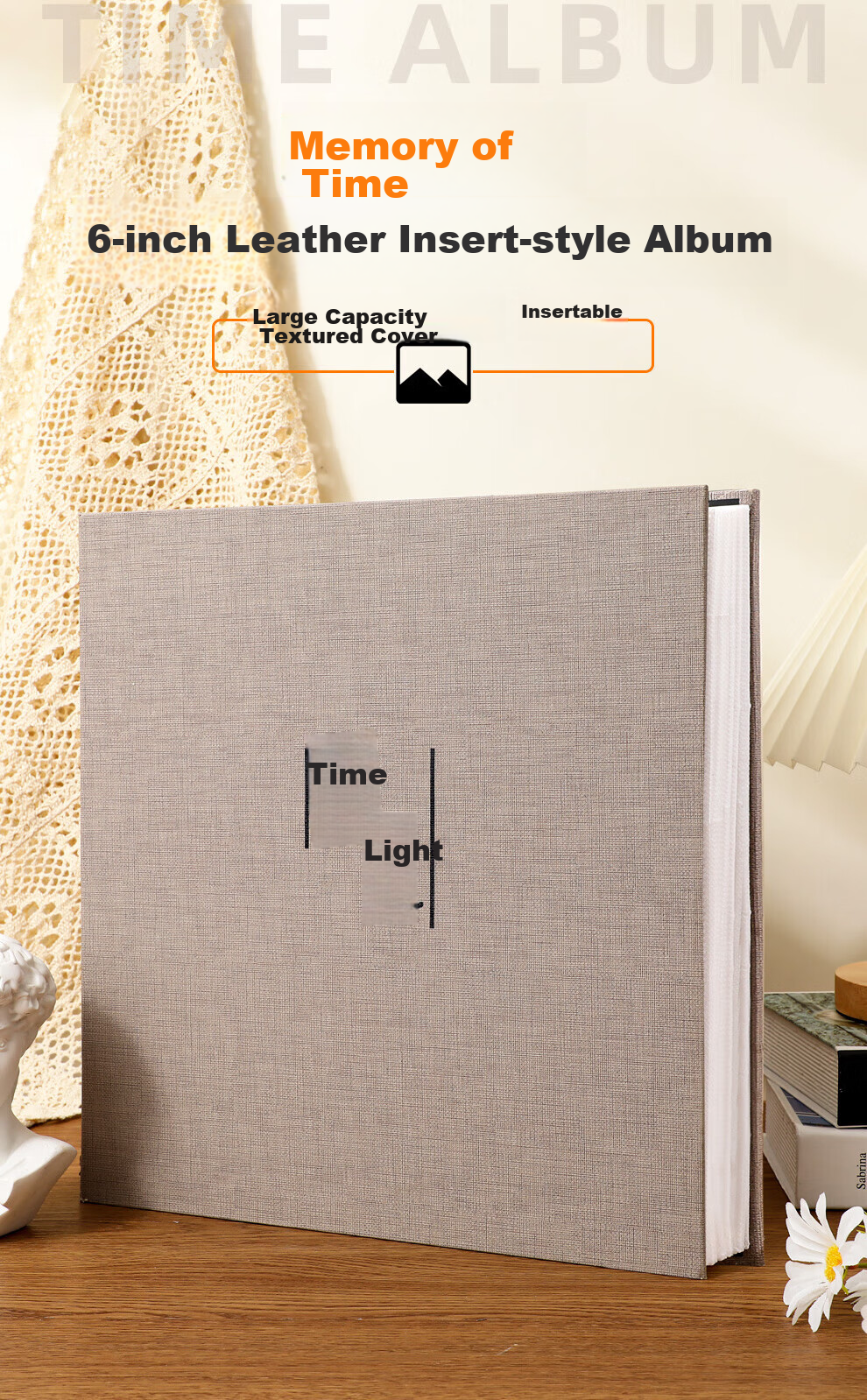 Longe 6-Inch Photo Album, Insert-Style Album, Laminated, Large Capacity, Children's Growth Record, Couple's Promise Record Album, Shiguangji Paper Cover 100 Cards - Vertical Photo Book 11