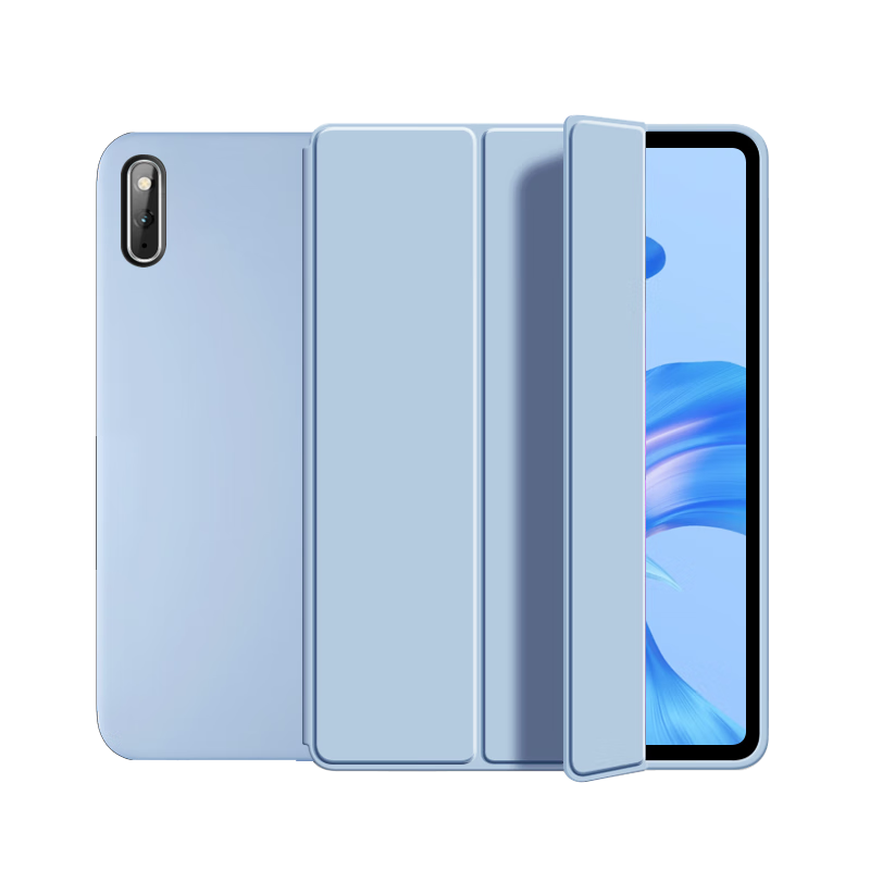 RBP Compatible with 2025 New IPad 11/10 Case, A16 Chip 10th Generation Tablet Protective Cover [Full Silicone Shockproof Soft Shell · Classic Tri-Fold Style] White Ice Color