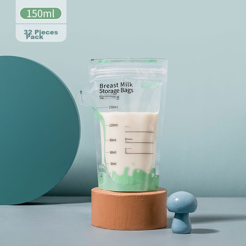 MyCarol Breast Milk Storage Bags, Disposable Milk Powder Dispensing Bags for Breast Milk Storage And Baby Food, 150ml*32 Pieces