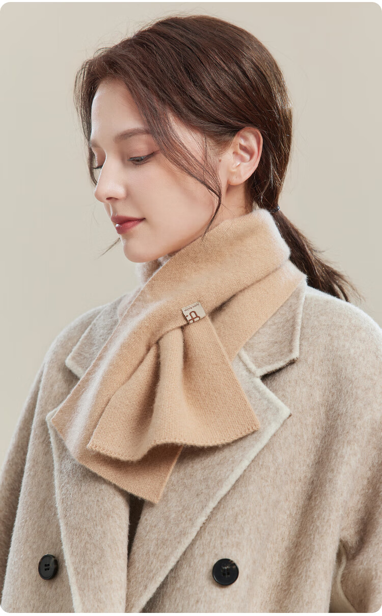 JIUMU 100% Cashmere Small Scarf for Women Autumn Winter Warm Neck Warmer Gift Box for Girls and Moms Birthday Present 15