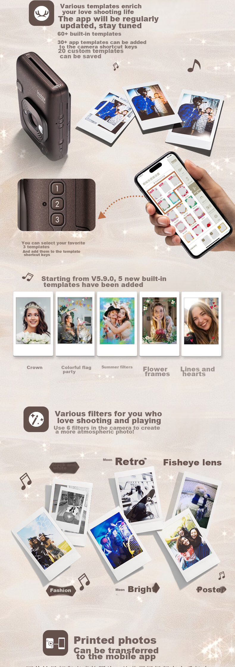 INSTAX Fuji INSTAX Instant Camera, Digital And Film Instant Photography Camera (Prints Mobile Phone Photos), Mini Liplay, Lover White 5