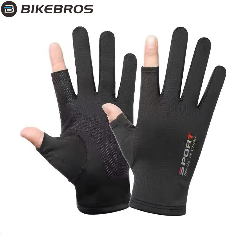 BIKEBROS Outdoor Cycling Gloves, Summer Thin, Non-Slip, Ice Silk, Driving, Fishing Gloves, Cycling Equipment, Two-Fingered