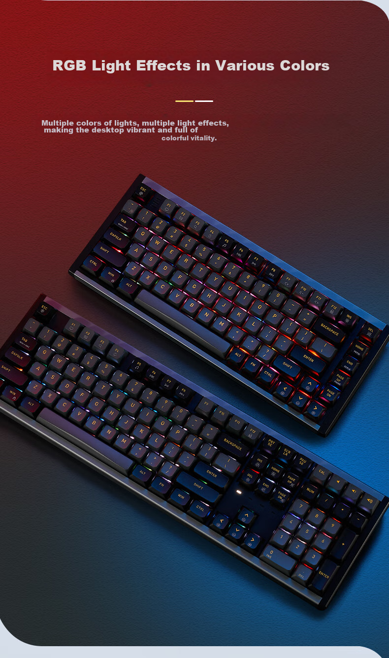 Hyeku I3 87-Key Wired Customizable Keyboard Gaming Hot-Swappable Aluminum Alloy Frame PBT Keycaps RGB Detachable Cable Night Black Kailh Danxia Fast Switch 10