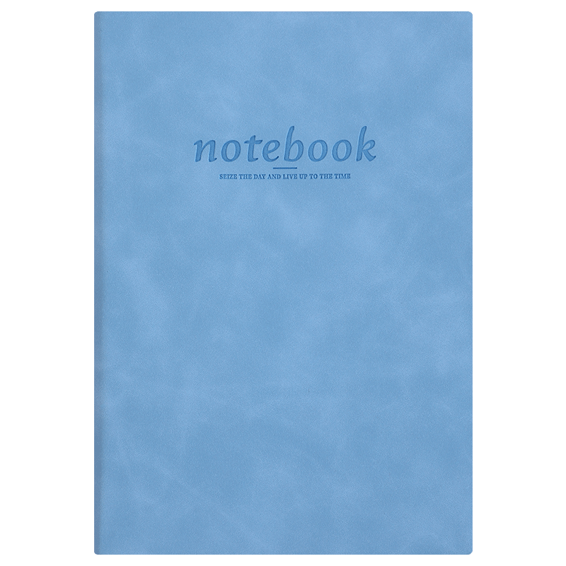 Jiaranheng Business Skin-Feel Sheepskin Notebook A5 Soft Leather Cover Journal Notebook Stationery High-Quality Work Diary Meeting Record Book Customizable Sky Blue