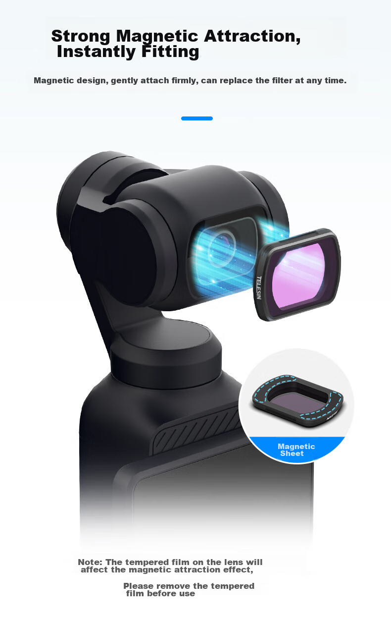 TELESIN Compatible with DJI Pocket 4/3, CPL ND16/64/256 Filter Set, Neutral Density Filters 6