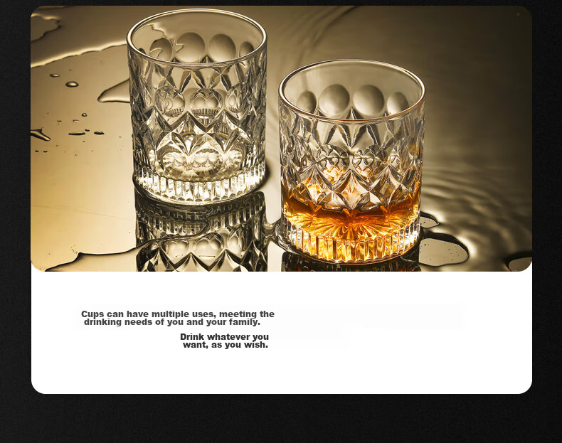 QINGPINGGUO Glass Cups, Water Cups, Tea Cups, Beverage Cups, Wine Glasses, Liquor Glasses, Whiskey Glasses, 220ml*6 Pieces, Colorful Box Packaging 4