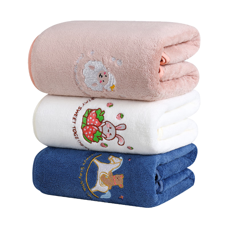 Grace Bath Towel for Women, Summer Absorbent Quick-Drying Home Use Enlarged Absorbent Men's Bathing Adult Wrap Towel Cute Little Sheep Design 70*140cm