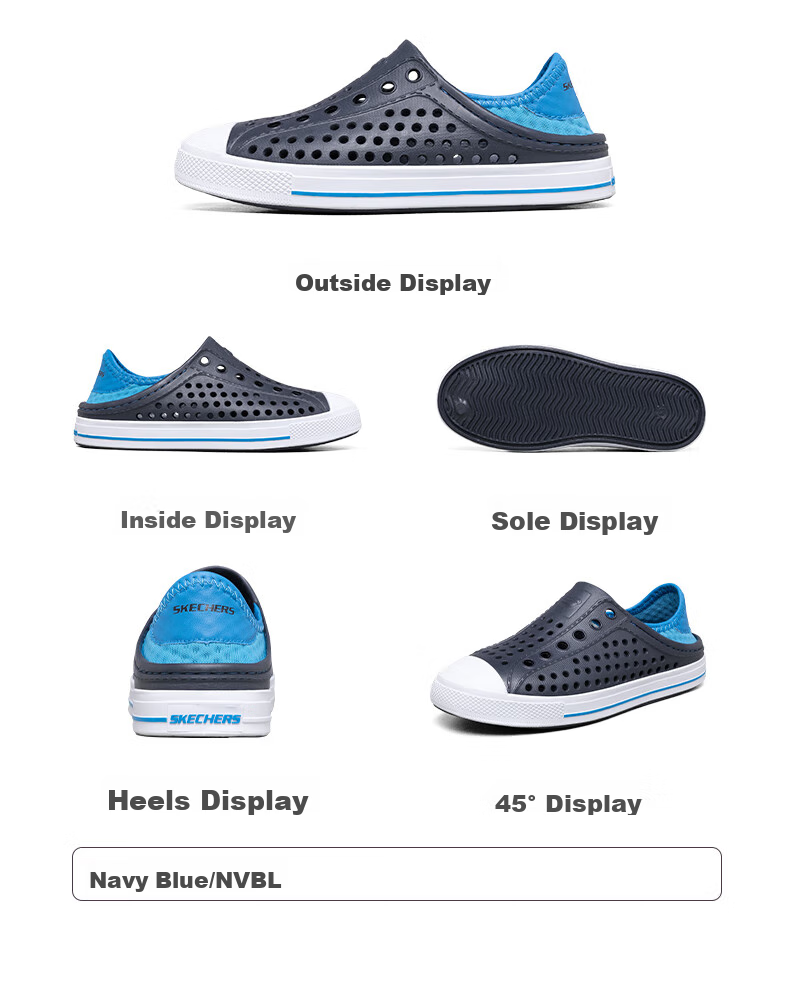 Skechers Girls' Summer Breathable Slip-On Mesh Casual Sandals Holes Shoes 308006L 23