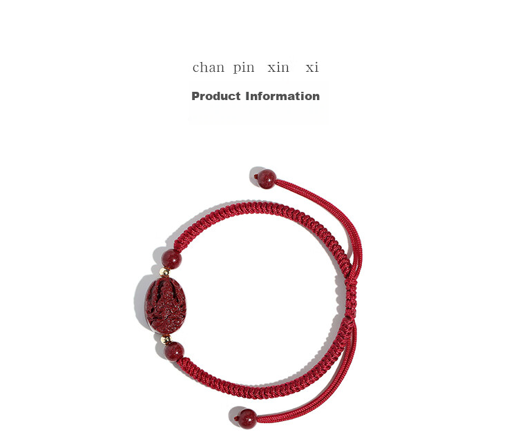 Shichuanbaishi Cinnabar Bracelet, 2026 Year of The Horse Zodiac Year, Red String Bracelet for Good Luck, Mingwang Zodiac Buddha Amulet, Available in Men's And Women's Styles 10