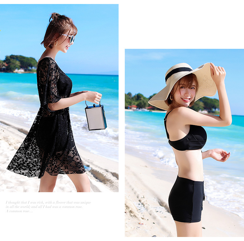 Yifu Bikini Swimsuit for Women, Instagram-Style Three-Piece Set, Korean Hot Spring Style, Chanel-Inspired Conservative Tummy-Covering Slimming Swimwear 11