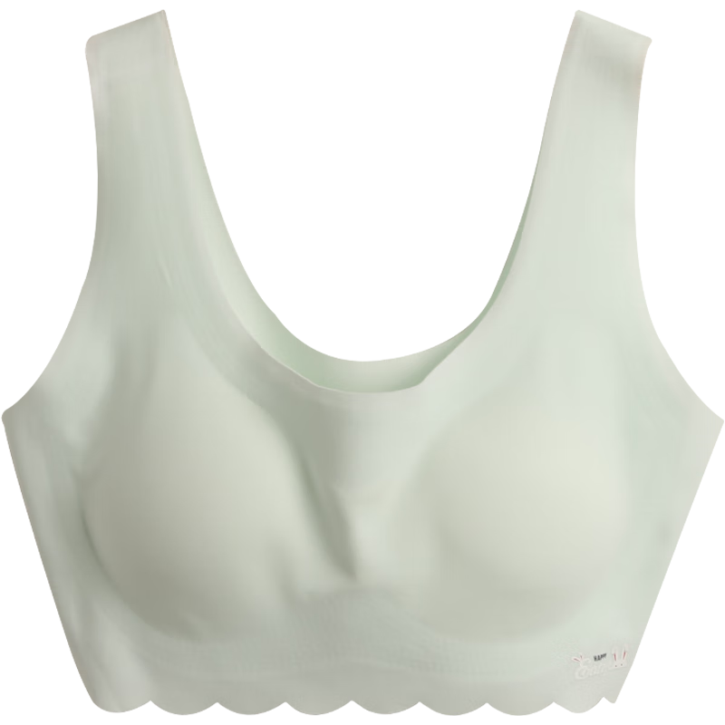 Hodo Girls' Bra, Second Stage Thin Seamless Underwear, for Middle School Students in Development, Bra X8040, Light Green, Size 75A