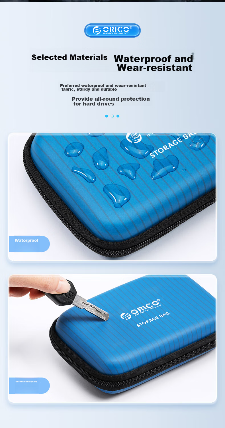 ORICO Multifunctional Digital Storage Pouch, 2.5-Inch Hard Drive Case/data Cable/power Bank/USB Flash Drive/HUB Organizer Storage, Waterproof And Shockproof Protective Case HXC25 10