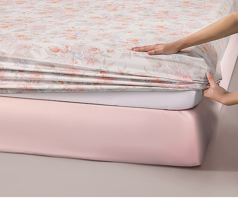 Shuixingjiafang Cotton Fitted Sheet, 100% Long-Staple Cotton Sateen Dust Cover for Mattress Protector, 1.5x2 Meters 4